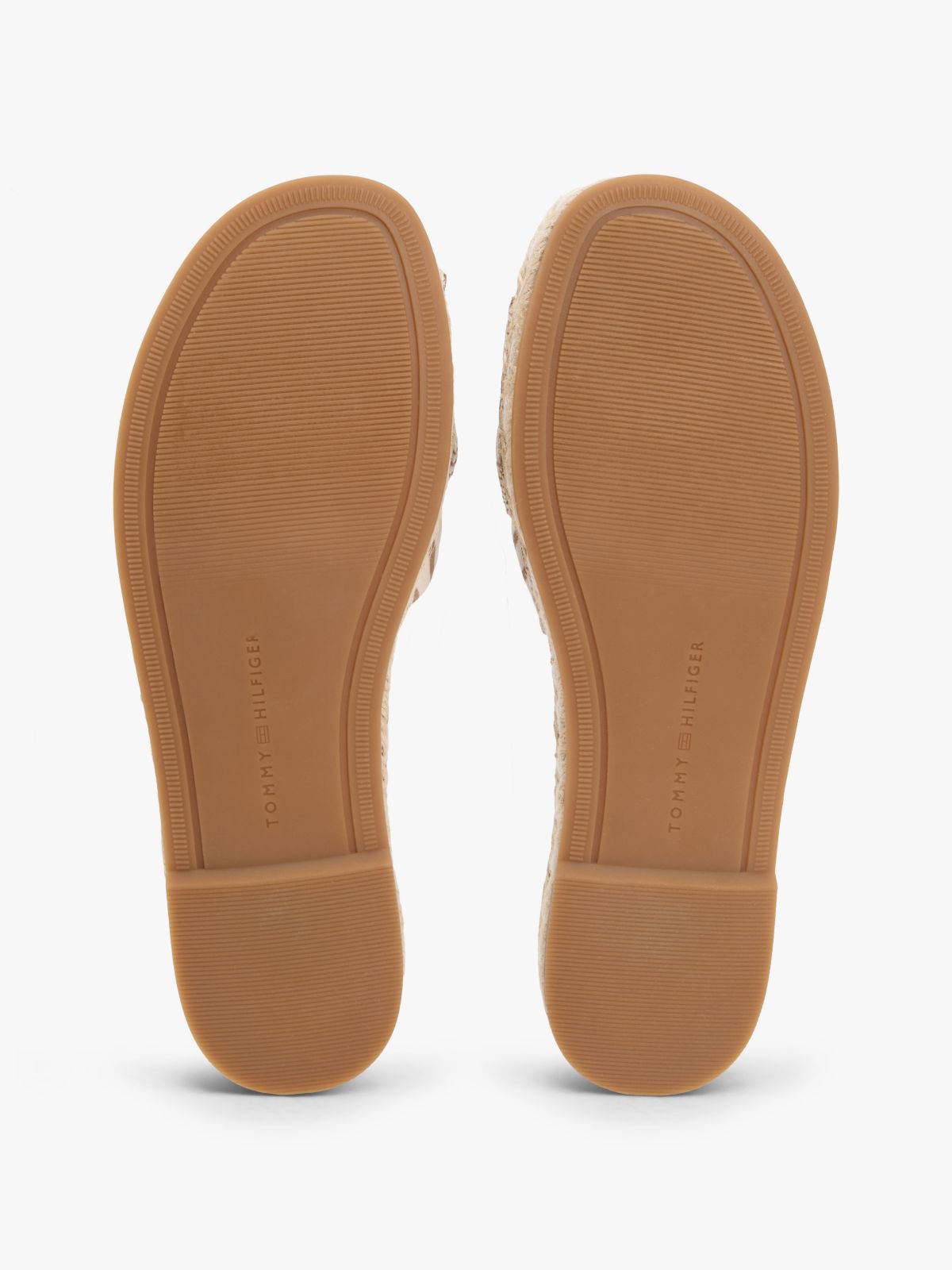 Canvas TH Monogram Stripe Espadrille Mules — Beige