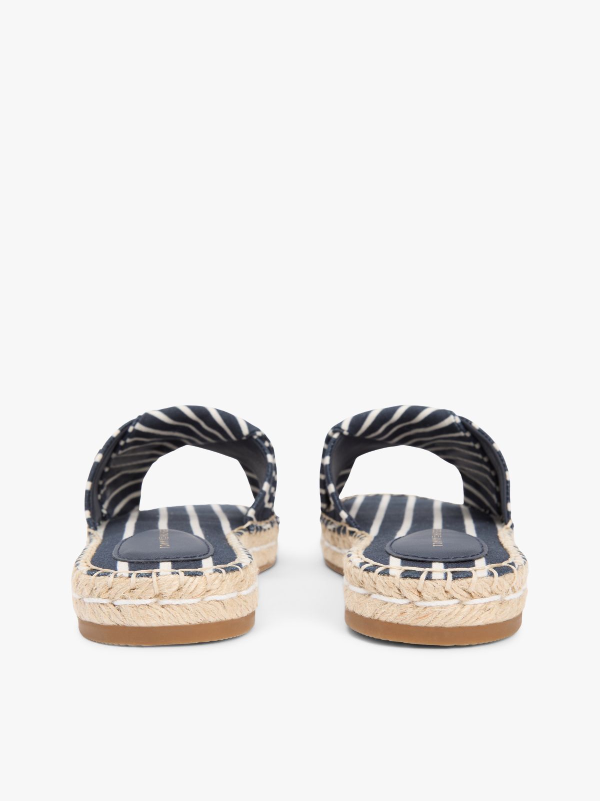 Canvas TH Monogram Stripe Espadrille Mules — Blue
