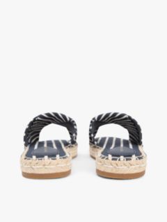Canvas TH Monogram Stripe Espadrille Mules — Blue 4