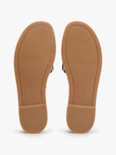 Canvas TH Monogram Stripe Espadrille Mules — Blue 5