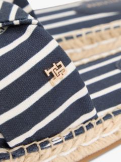 Canvas TH Monogram Stripe Espadrille Mules — Blue 6