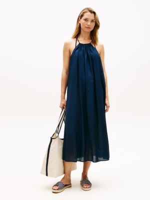 mules espadrilles à rayures en toile bleu pour femmes tommy hilfiger