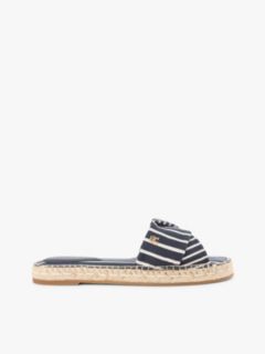 Canvas TH Monogram Stripe Espadrille Mules — Blue 1