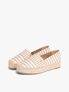 Canvas Stripe TH Monogram Platform Espadrilles — Beige 2