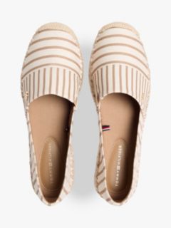 Canvas Stripe TH Monogram Platform Espadrilles — Beige 3