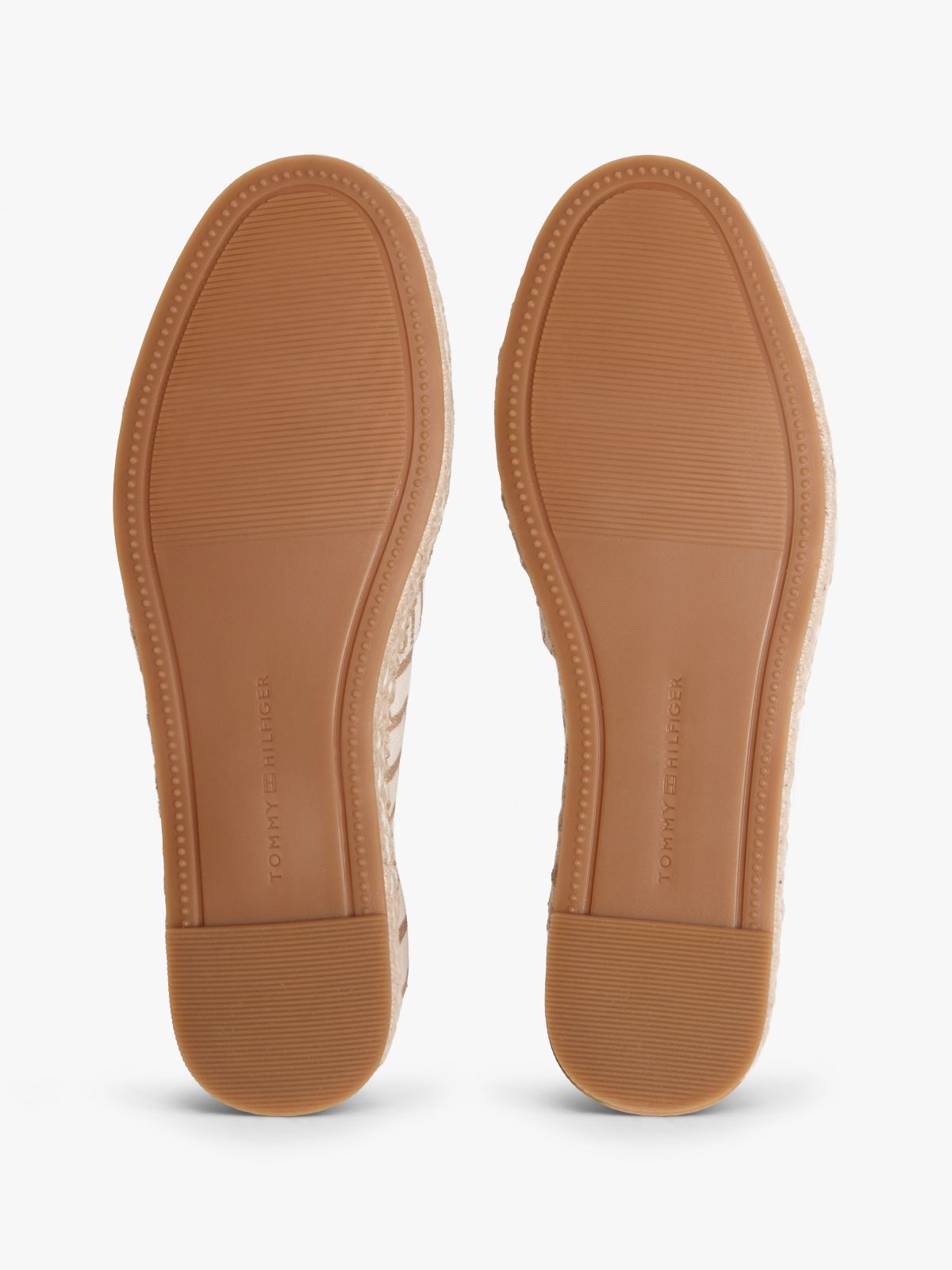 Canvas Stripe TH Monogram Platform Espadrilles — Beige
