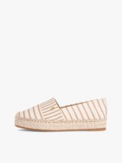 Canvas Stripe TH Monogram Platform Espadrilles — Beige 7