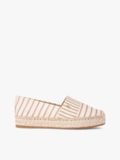 Canvas Stripe TH Monogram Platform Espadrilles — Beige 1