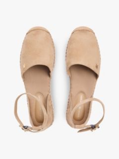 Suede Ankle Strap Platform Espadrilles — Khaki 3