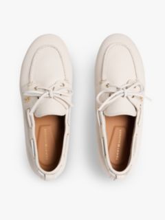 Leather TH Monogram Boat Shoes — Beige 3