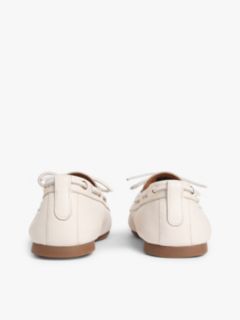 Leather TH Monogram Boat Shoes — Beige 4