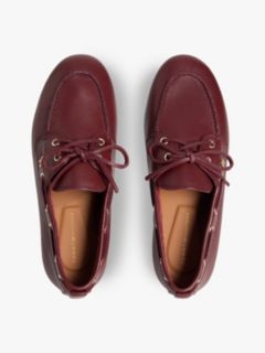 Leather TH Monogram Boat Shoes — Brown 3
