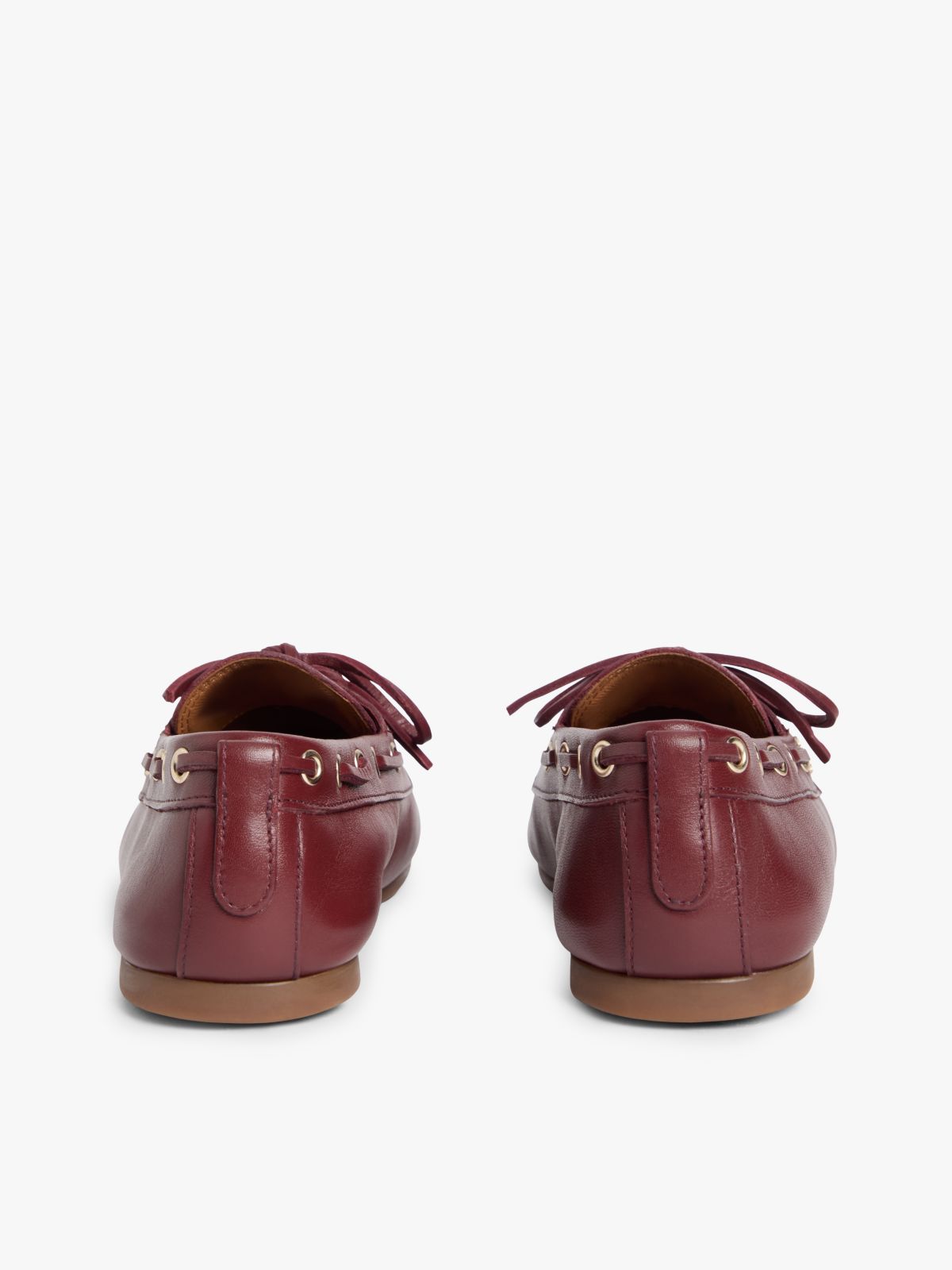 Leather TH Monogram Boat Shoes — Brown