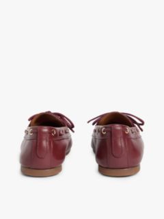 Leather TH Monogram Boat Shoes — Brown 4