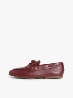 Leather TH Monogram Boat Shoes — Brown 7