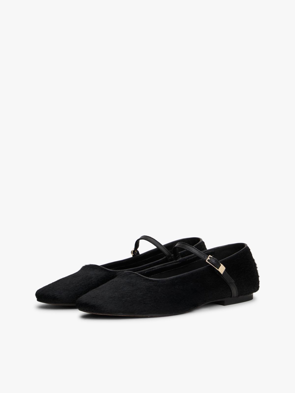 Leather Mary Jane Ballerinas — Black