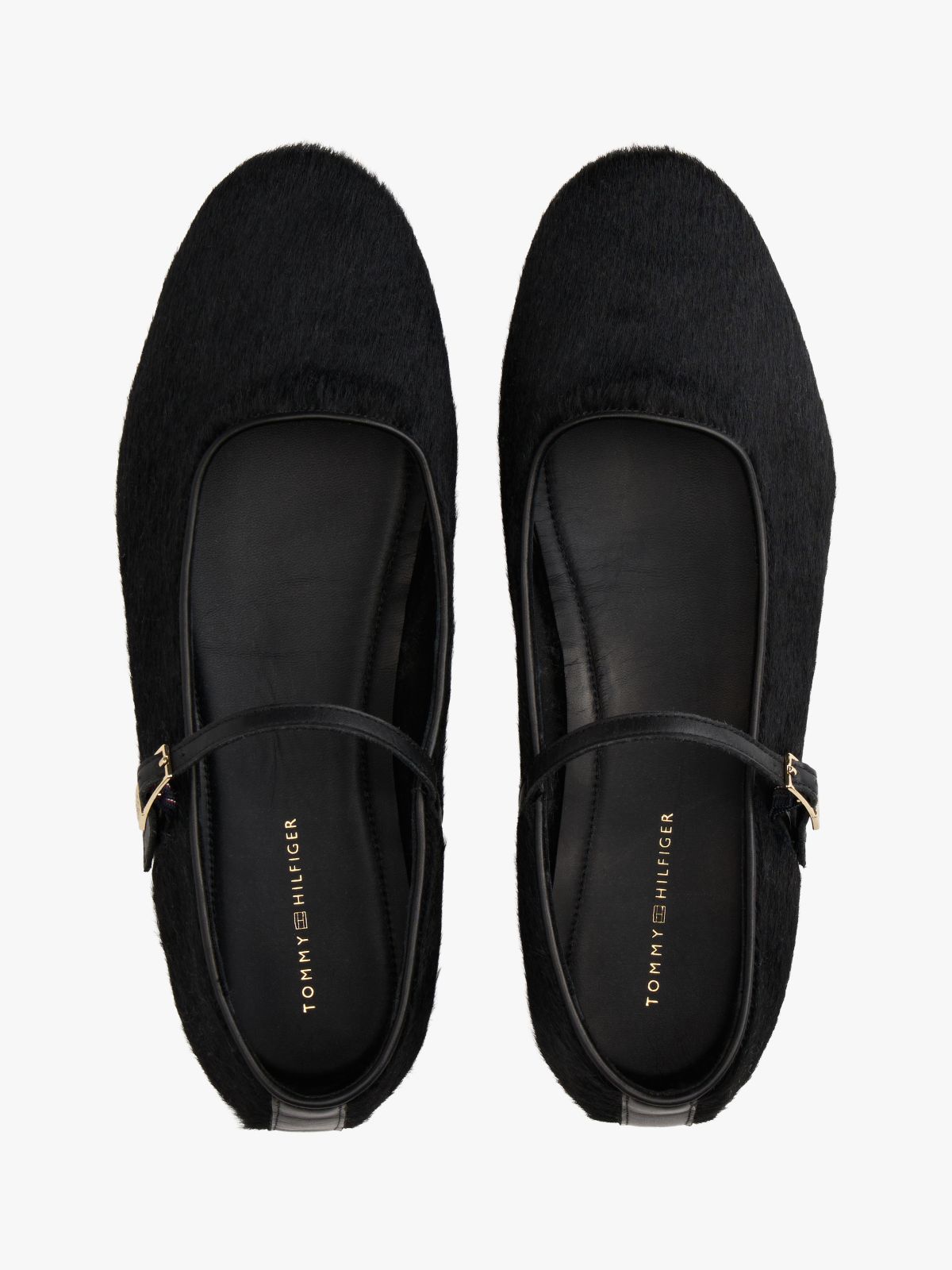 Leather Mary Jane Ballerinas — Black