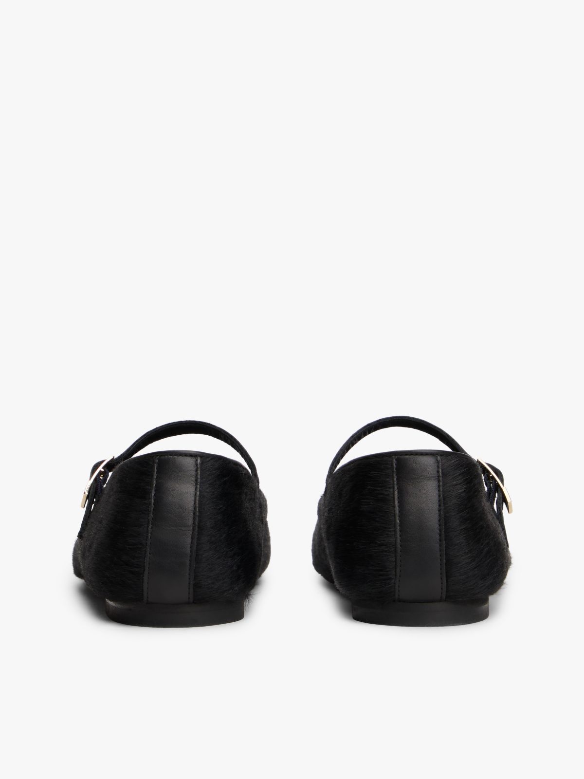 Leather Mary Jane Ballerinas — Black