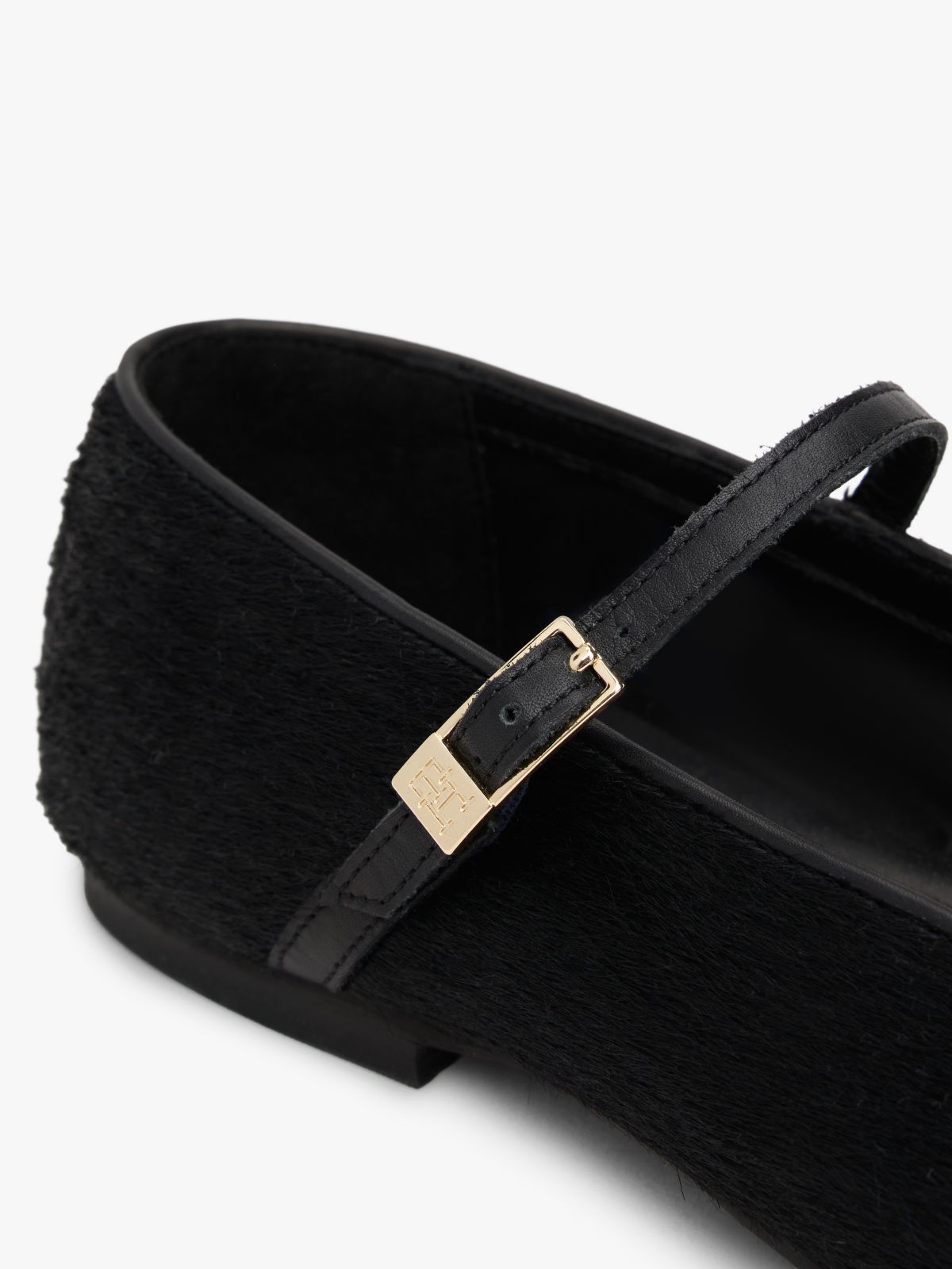 Leather Mary Jane Ballerinas — Black