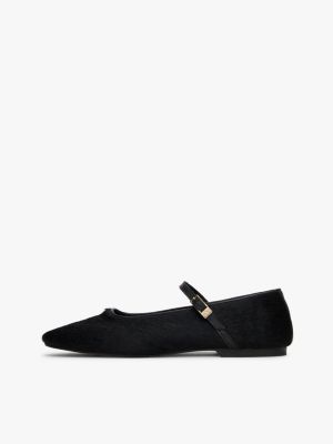 ballerines mary janes en cuir noir pour femmes tommy hilfiger