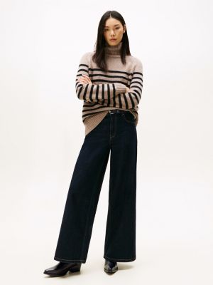 stivali da cowboy alti in pelle nero da donne tommy hilfiger