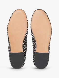 Snow Leopard Print Buckle Ballerinas — Black 5