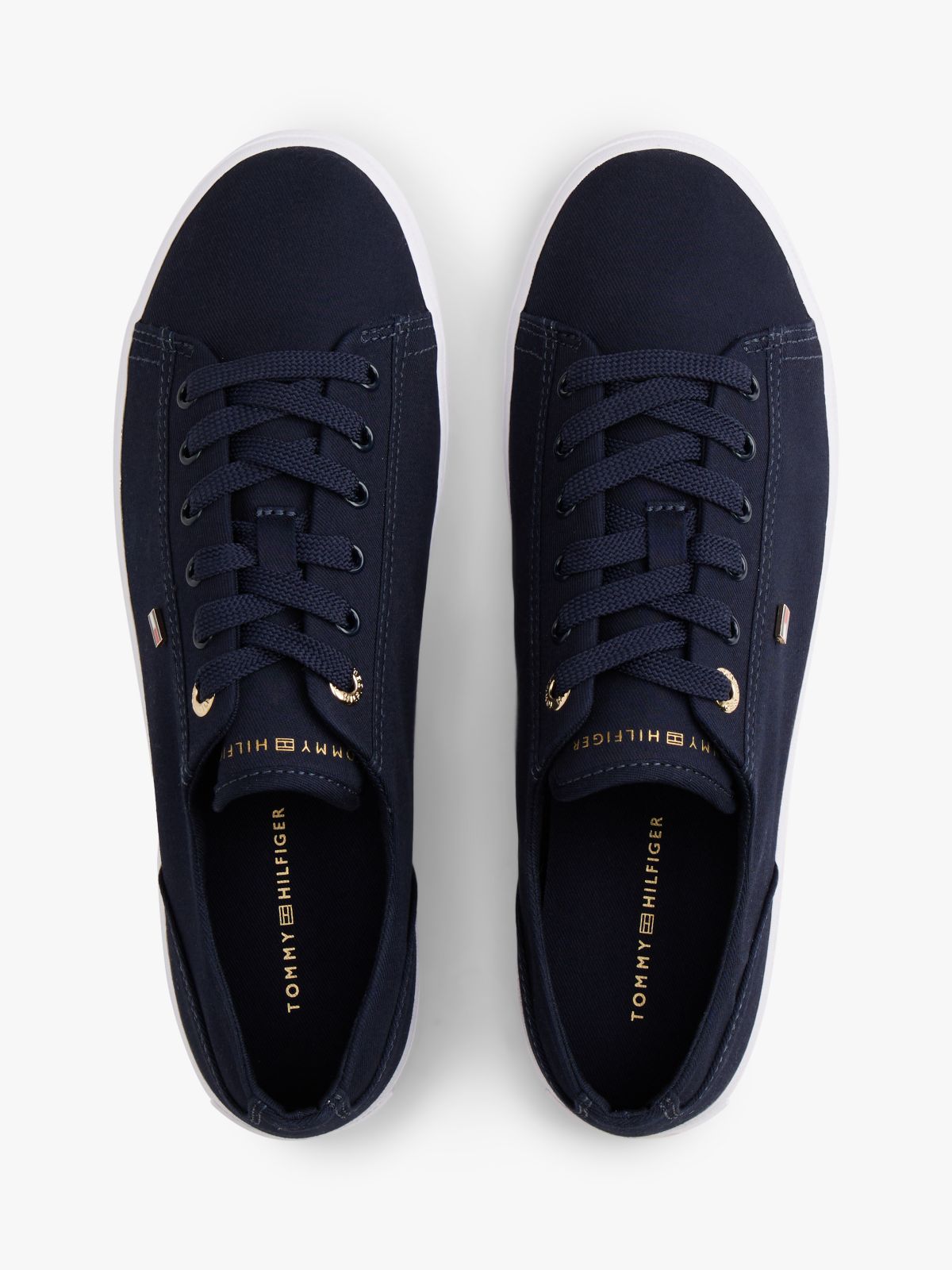 Enamel Flag Canvas Trainers — Blue