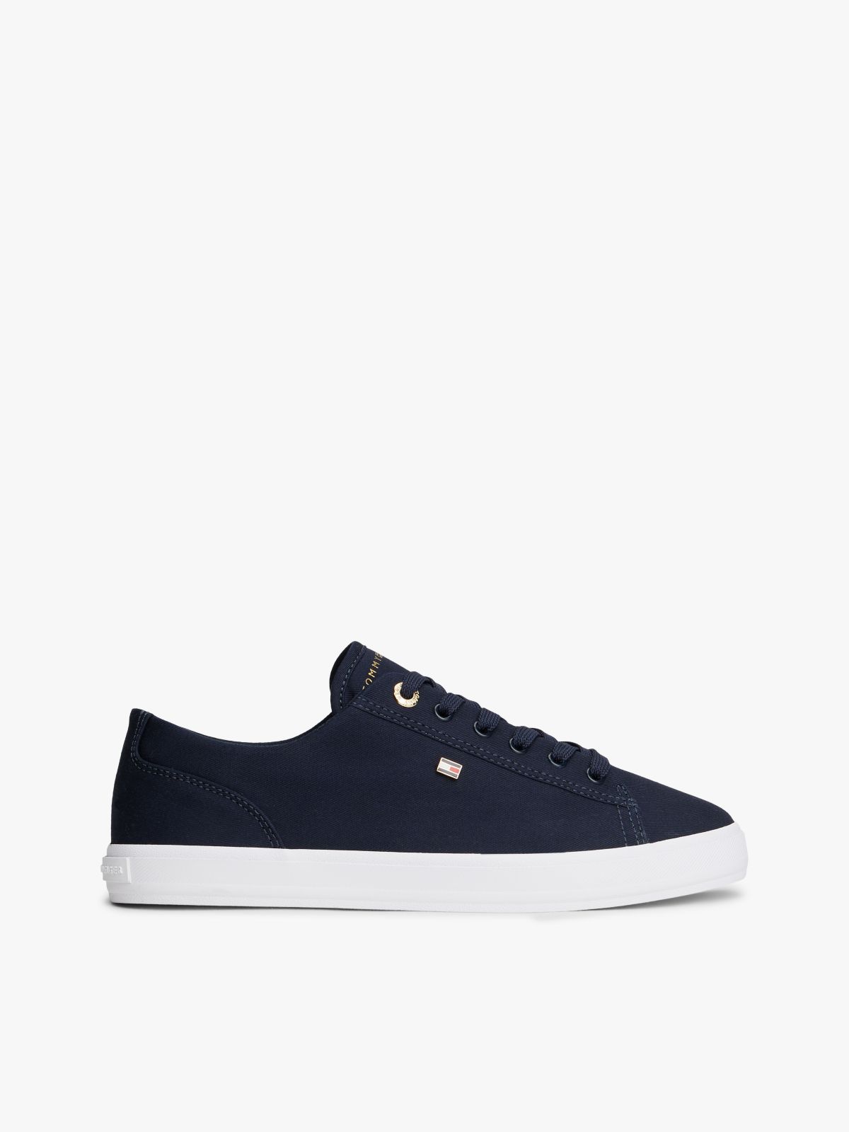 Enamel Flag Canvas Trainers — Blue