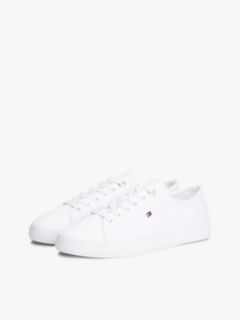 Enamel Flag Canvas Trainers — White 2