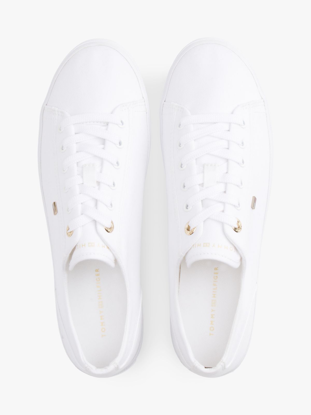 Enamel Flag Canvas Trainers — White