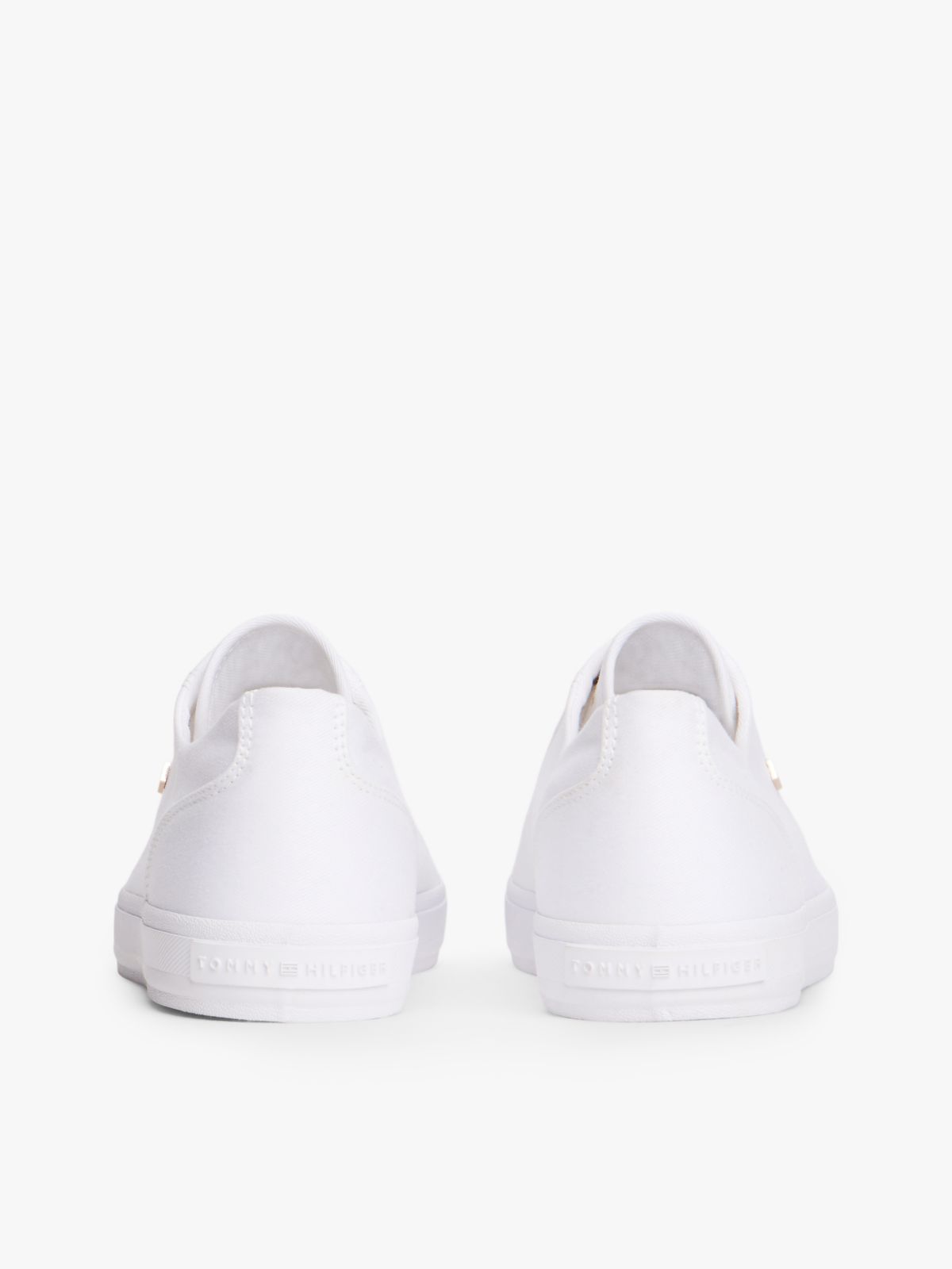 Enamel Flag Canvas Trainers — White