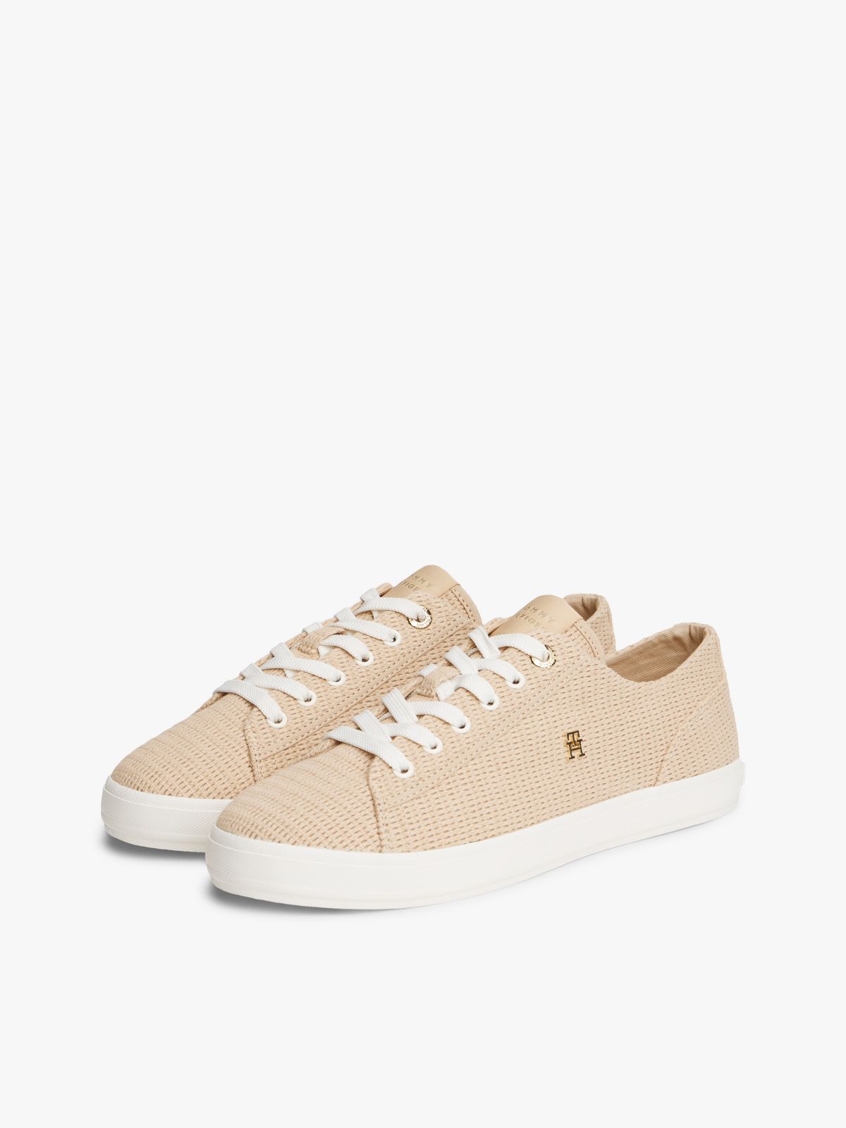 TH Monogram Textured Trainers — Beige