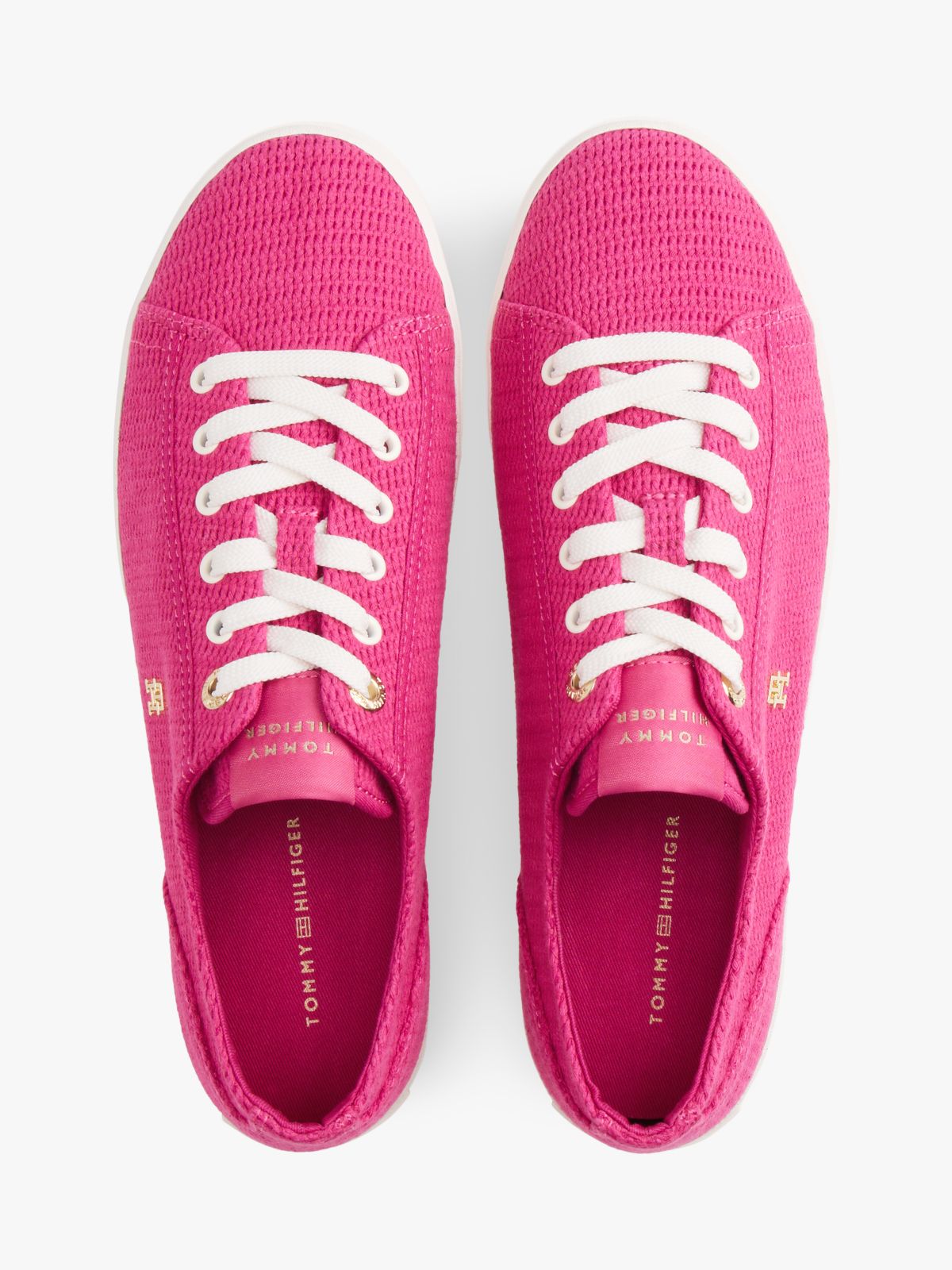 TH Monogram Textured Trainers — Pink