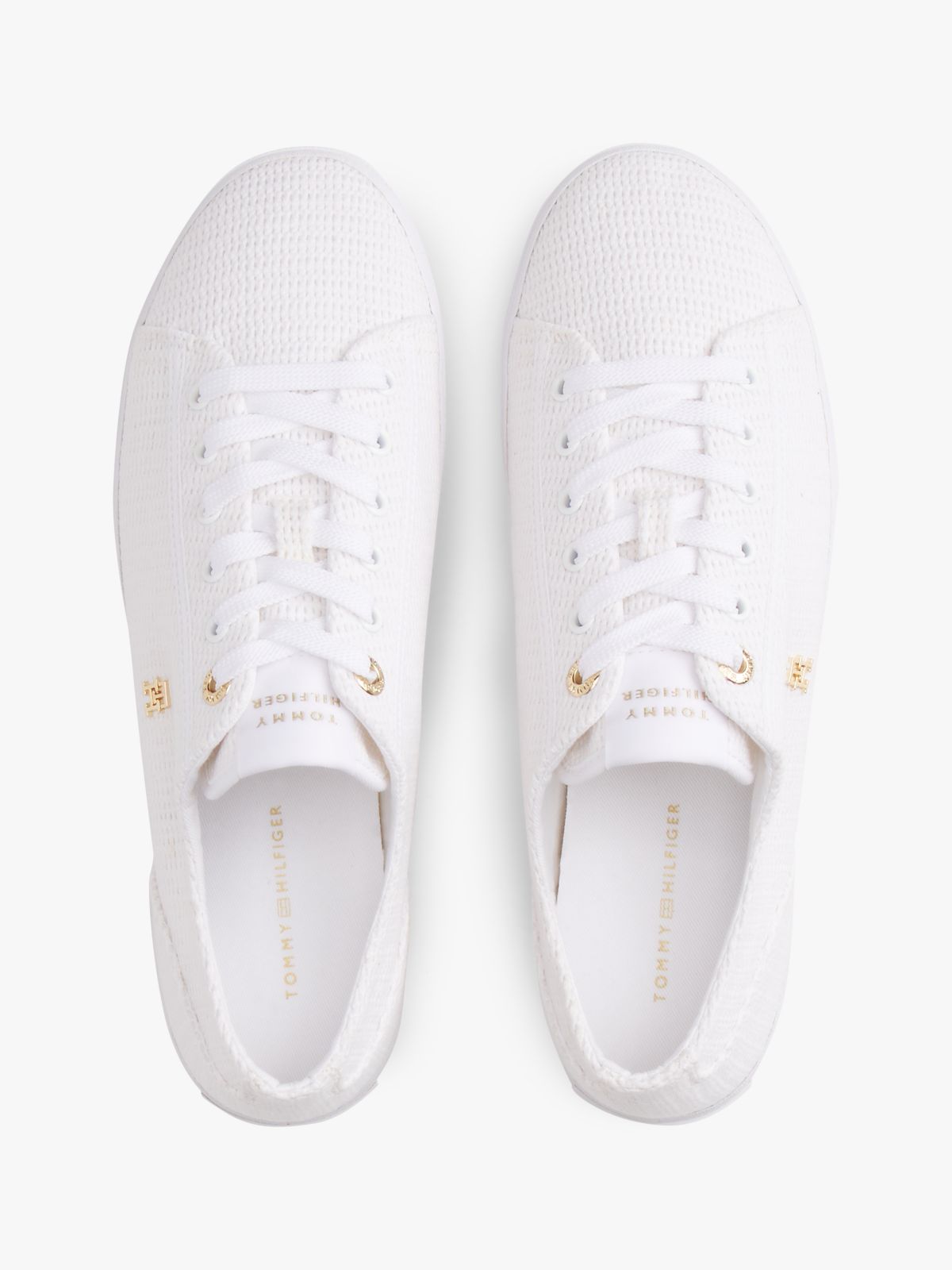 TH Monogram Textured Trainers — White