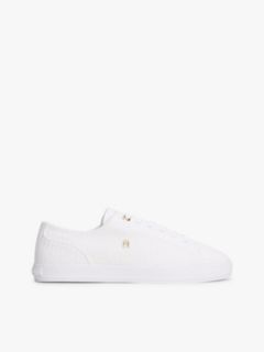TH Monogram Textured Trainers — White 1