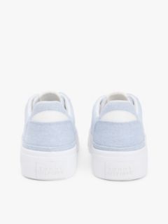 Washed Canvas Platform Trainers — Blue 4