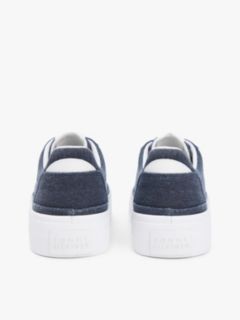 Washed Canvas Platform Trainers — Blue 4