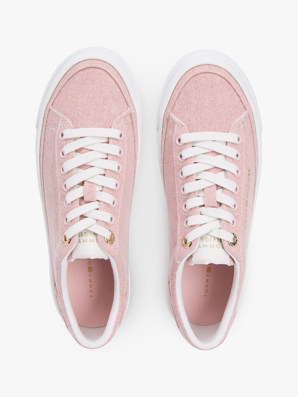 Washed Canvas Platform Trainers — Pink