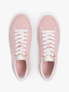 Washed Canvas Platform Trainers — Pink 3