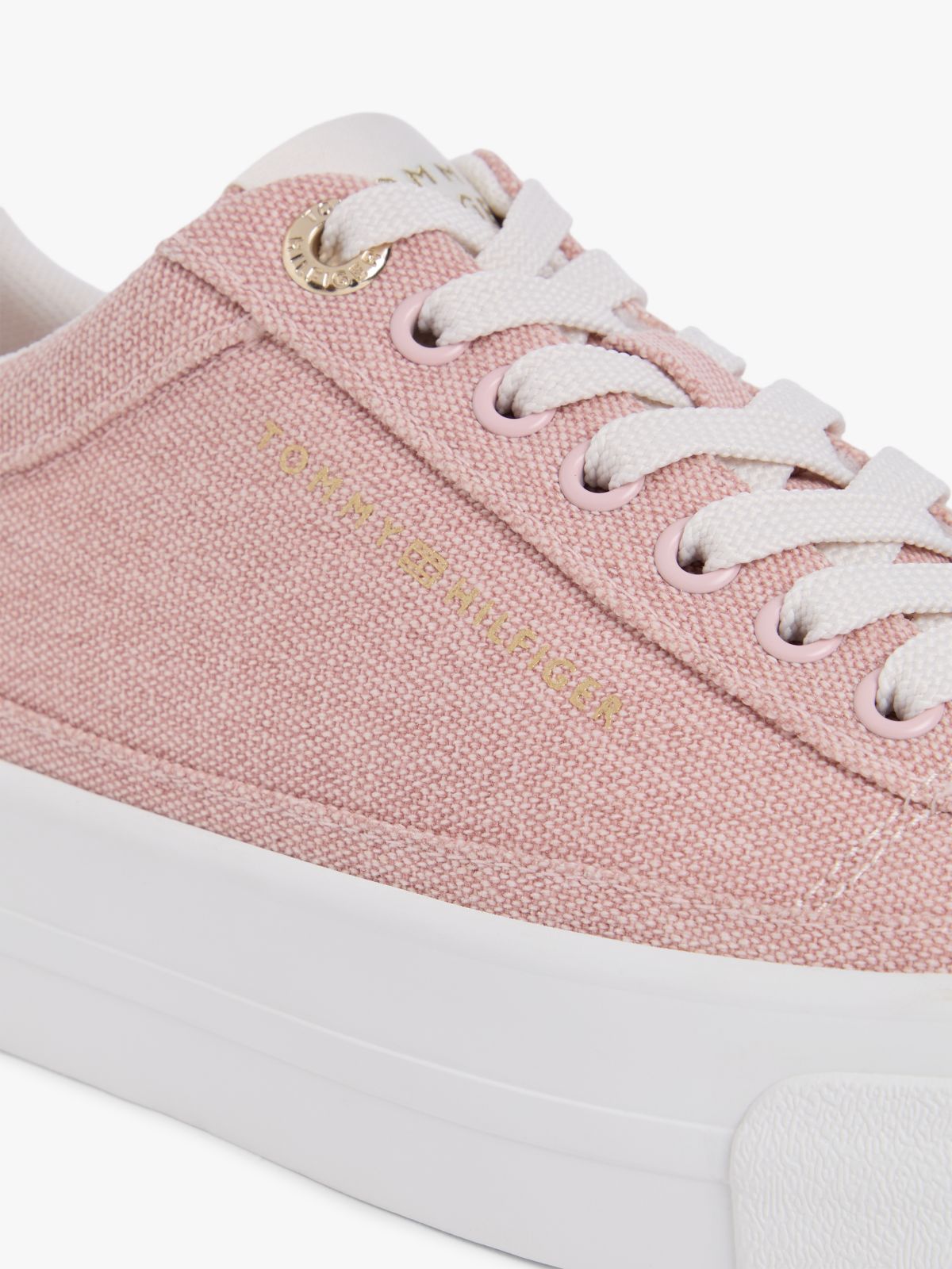 Washed Canvas Platform Trainers — Pink