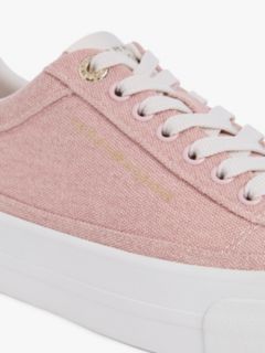 Washed Canvas Platform Trainers — Pink 6