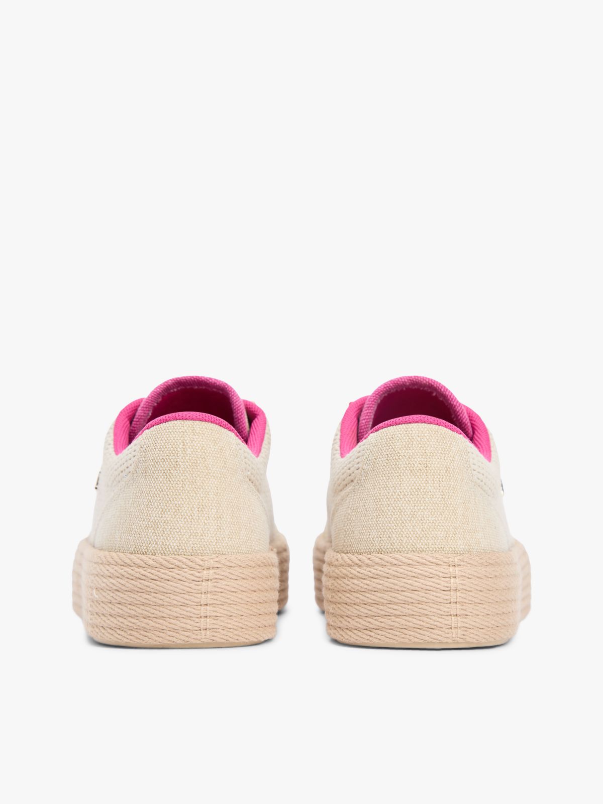 TH Monogram Canvas Rope Platform Trainers — Beige