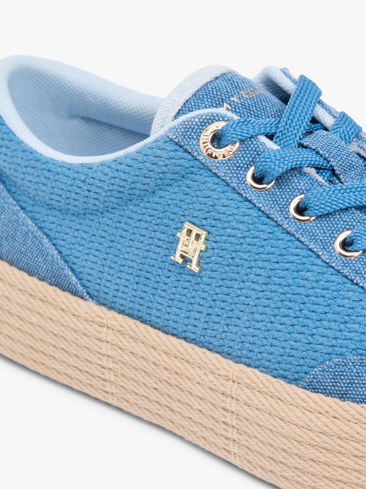 TH Monogram Canvas Rope Platform Trainers — Blue