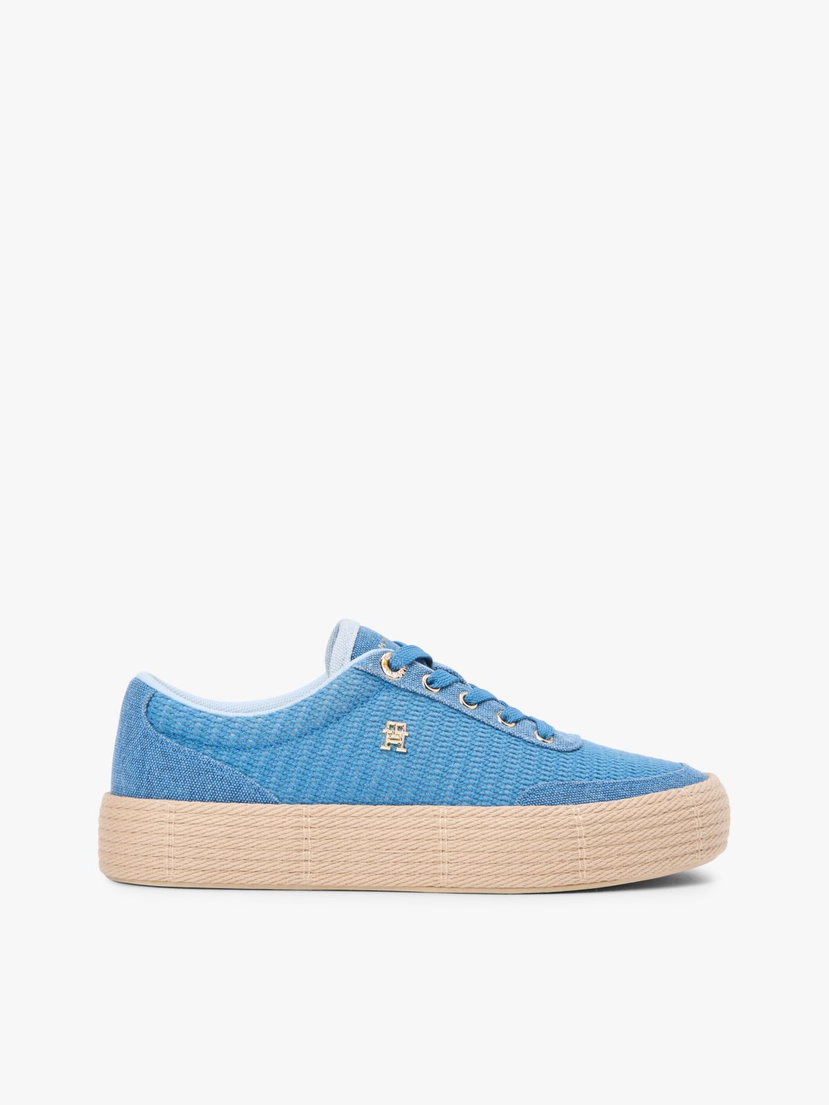 TH Monogram Canvas Rope Platform Trainers — Blue