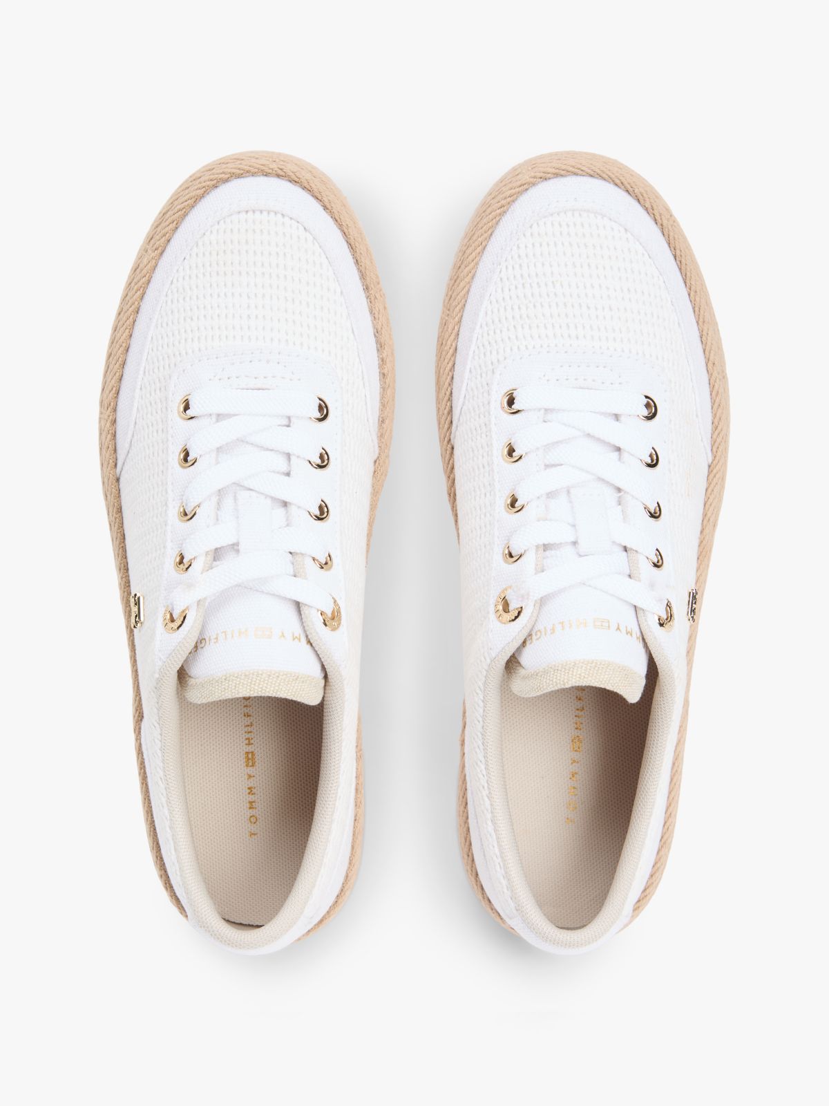 TH Monogram Canvas Rope Platform Trainers — White