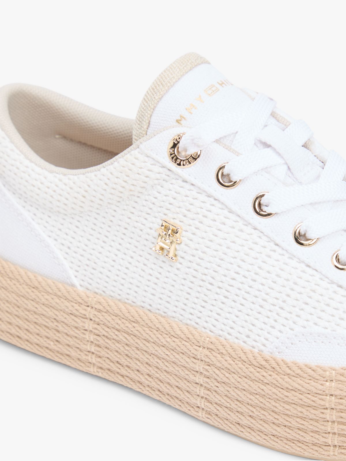TH Monogram Canvas Rope Platform Trainers — White