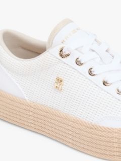 TH Monogram Canvas Rope Platform Trainers — White 6