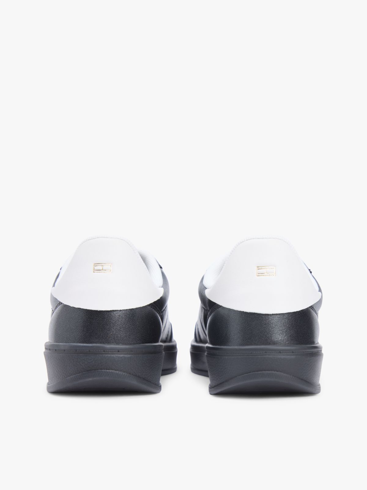 TH Monogram Metallic Trainers With Leather — Black