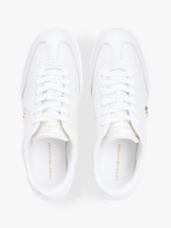 TH Monogram Metallic Trainers With Leather — White 3