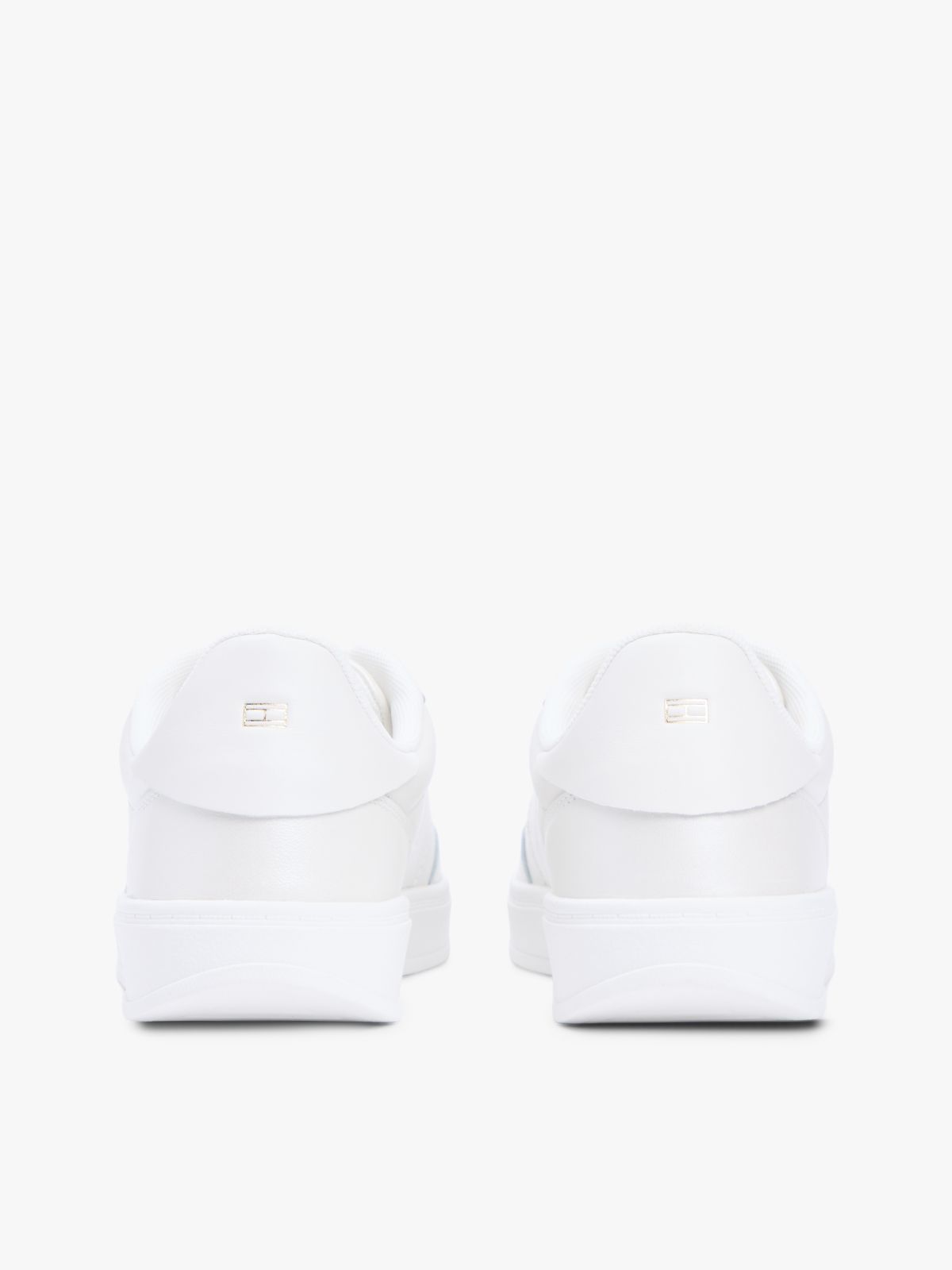TH Monogram Metallic Trainers With Leather — White